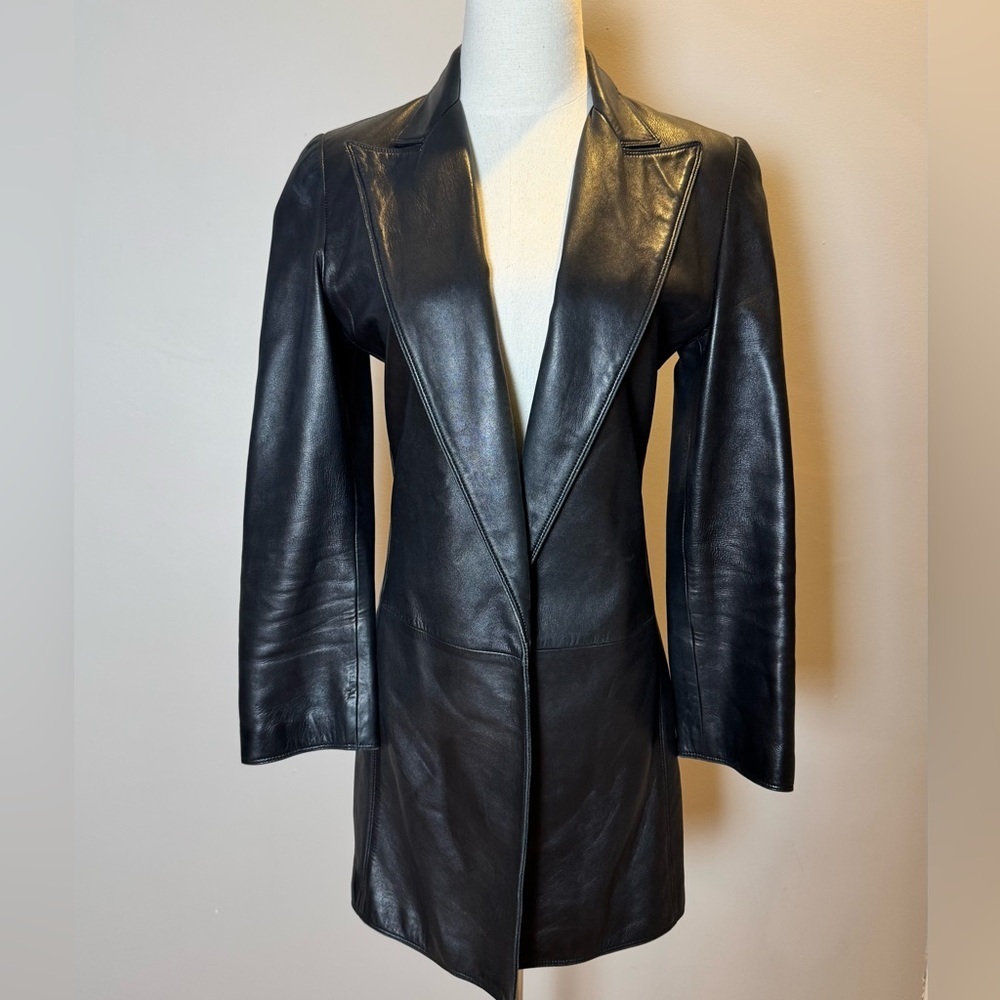 Vintage Gianni Versace black lambskin leather blazer jacket, fw 1997 - RARE! - Picture 2 of 13
